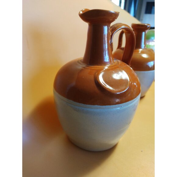 Vintage Donald Fisher Ye Monks Scotland Whiskey Stoneware Jug Orange/Beige - Picture 13 of 13